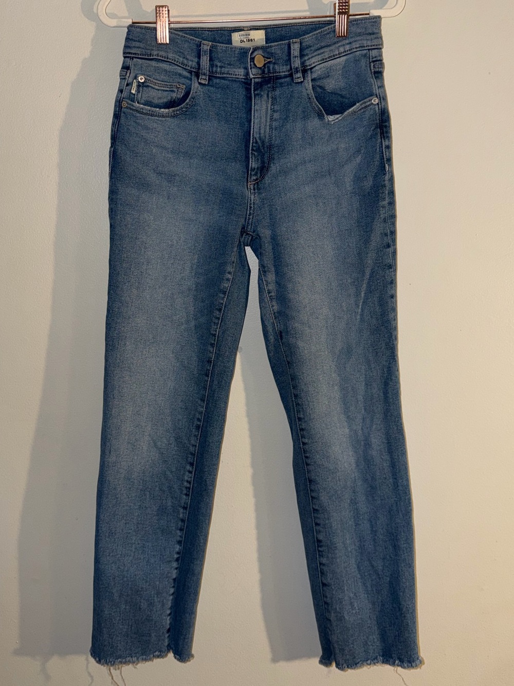 DL1961 Patti Straight Jeans Size 26 Glacier Raw High Rise Ankle